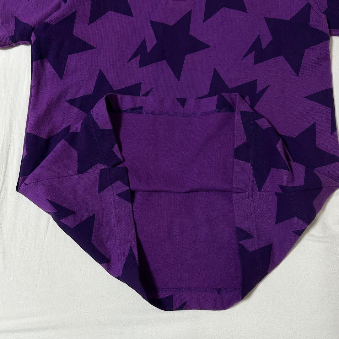 A BATHING APE ベイプスタ! 星柄 ポロシャツ L 紫 A BATHING APE ベイプスタ! 星柄 ポロシャツ L 紫