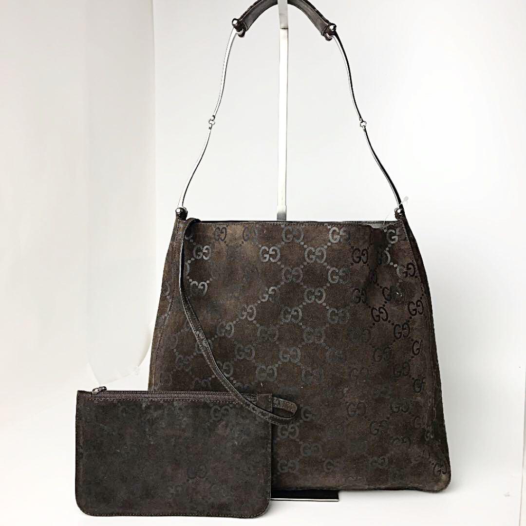 48%割引激安人気新品 GUCCIグッチGG柄スエードショルダーバッグポーチ