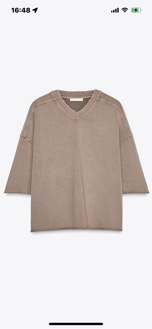 ★ドイツ発*ZARA*新作*ウォッシュ加工半袖スウェット/DK★ org.jpg
