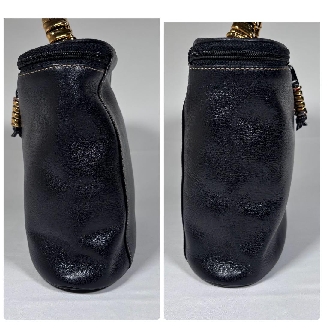 【中古品】LOEWE　ロエベ　ベラスケス　バニティバック　黒　レザー 美品 ロエベ LOEWE ベラスケス バニティバッグ ハンドバッグ