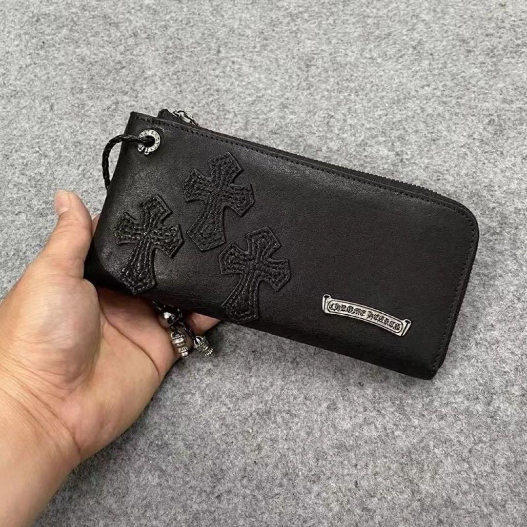 超美品CHROME HEARTS  HEAVY LEATHER 長財布