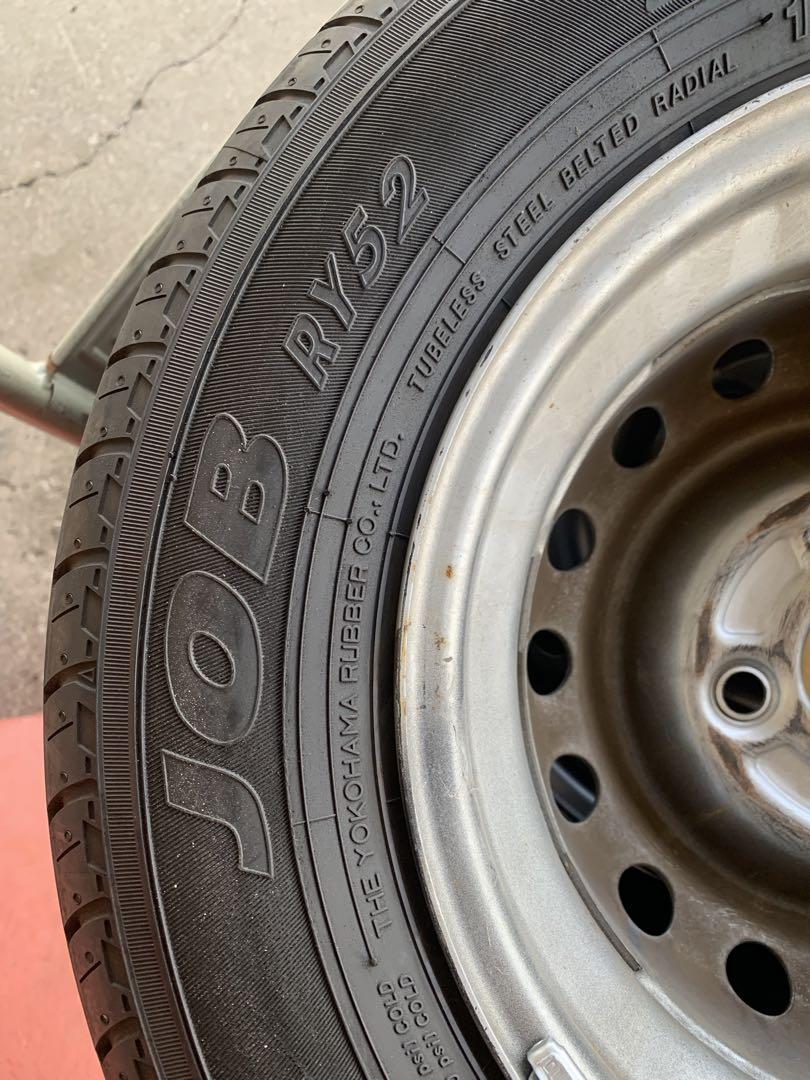 ヨコハマタイヤ145/80R12 80/78N ４本・N-vanスチールホイール