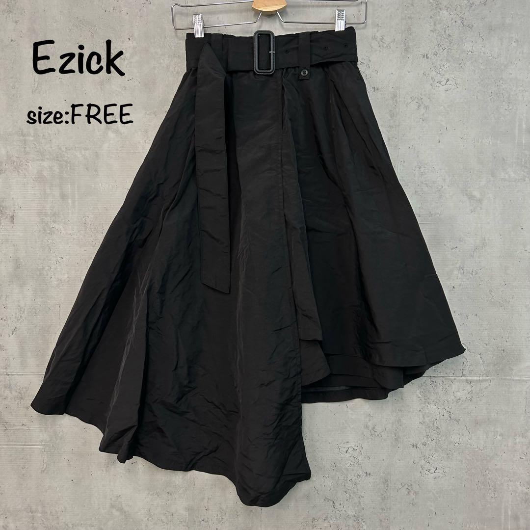 Ezick エジック アシンメトリー スカート アシメ ベルト付き FREE