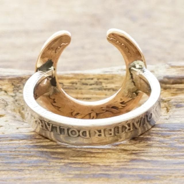 新品 NORTH WORKS ホースシュー コイン リング 17号 シルバー