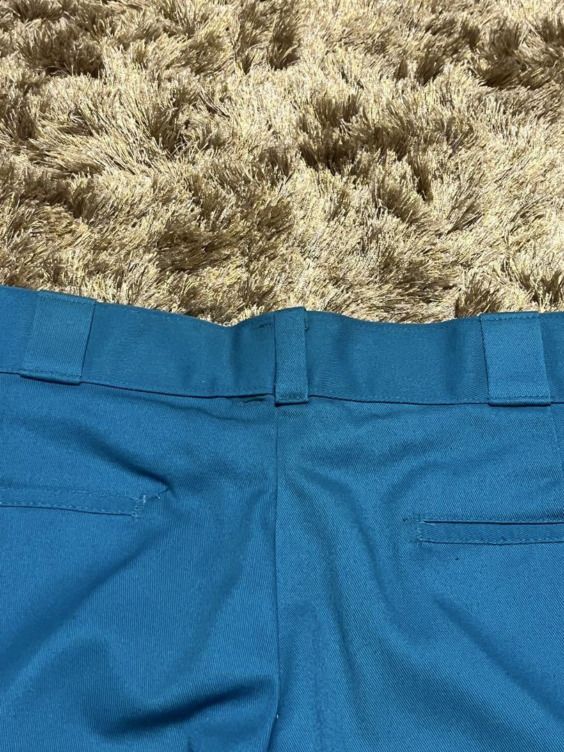 90s USA製 Dickies ワークパンツ 874 ターコイズブルー W34