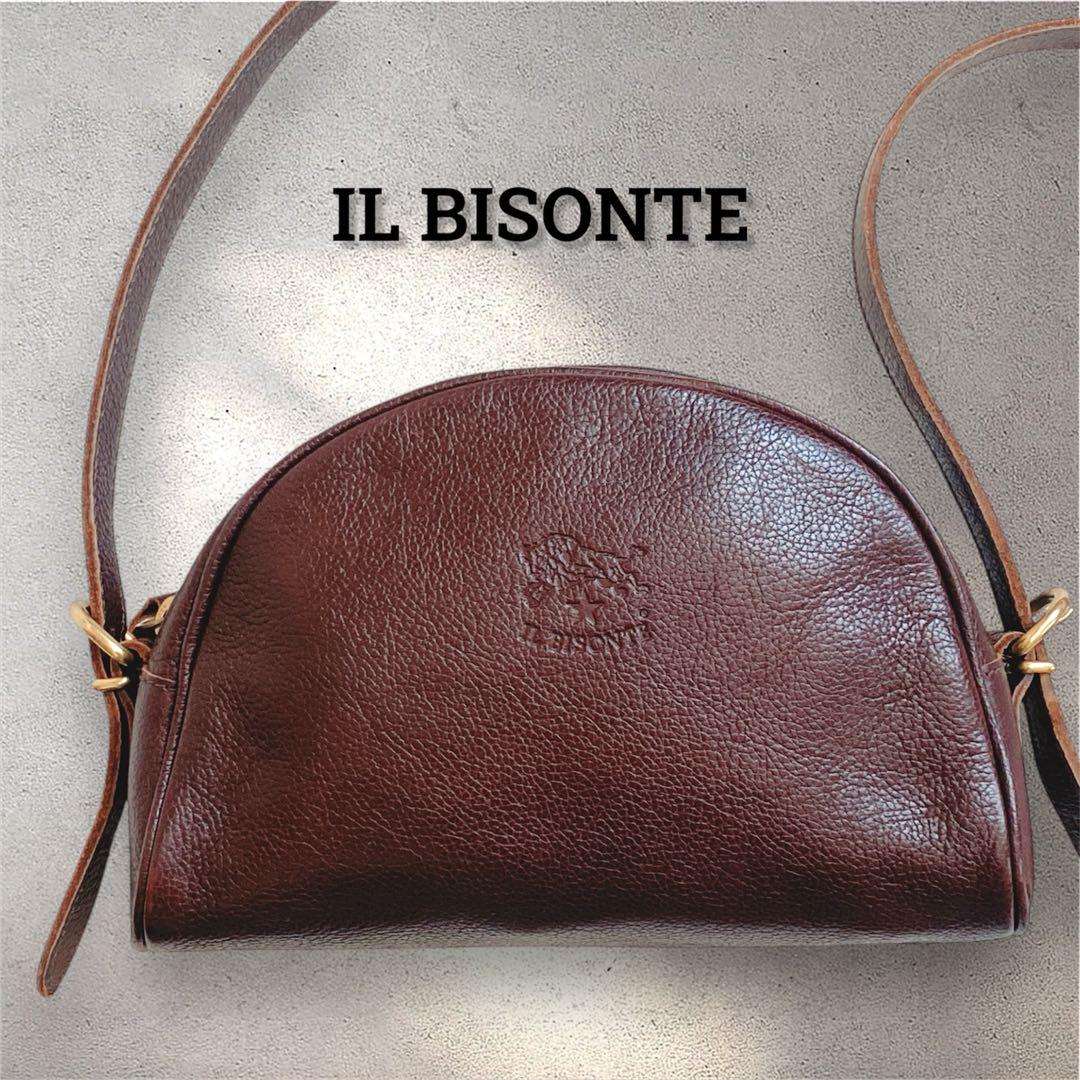 IL BISONTE イルビゾンテ ハーフムーンショルダーバッグ ダーク