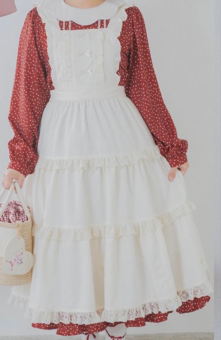 しまむら 青木美沙子 コラボ マロンクリーム ジャンパースカート ワンピース しまむら 青木美沙子 コラボ マロンクリーム ジャンパースカート ワンピース