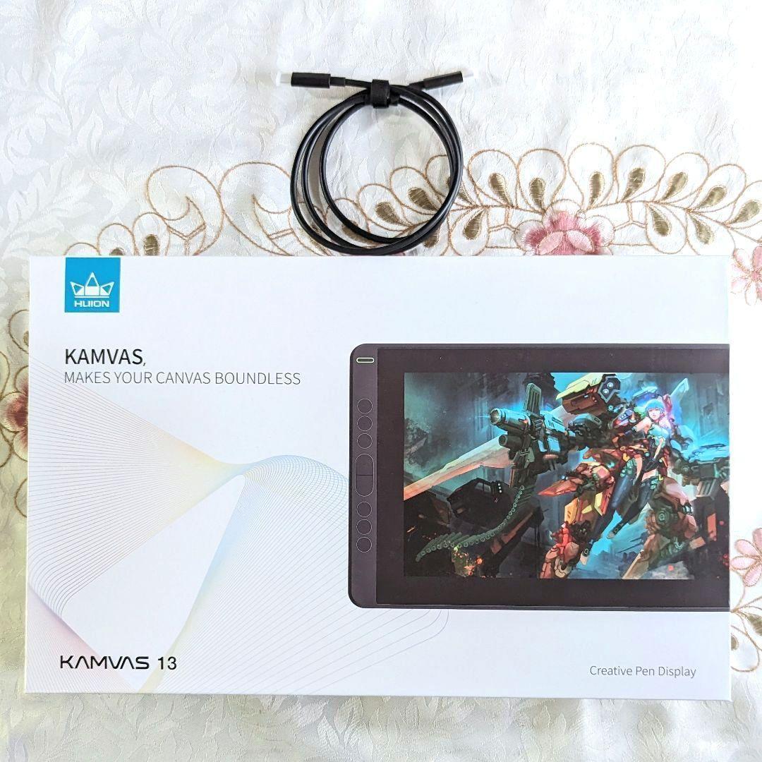 HUION 液タブ Kamvas  液晶ペンタブレット USB Cケーブル付