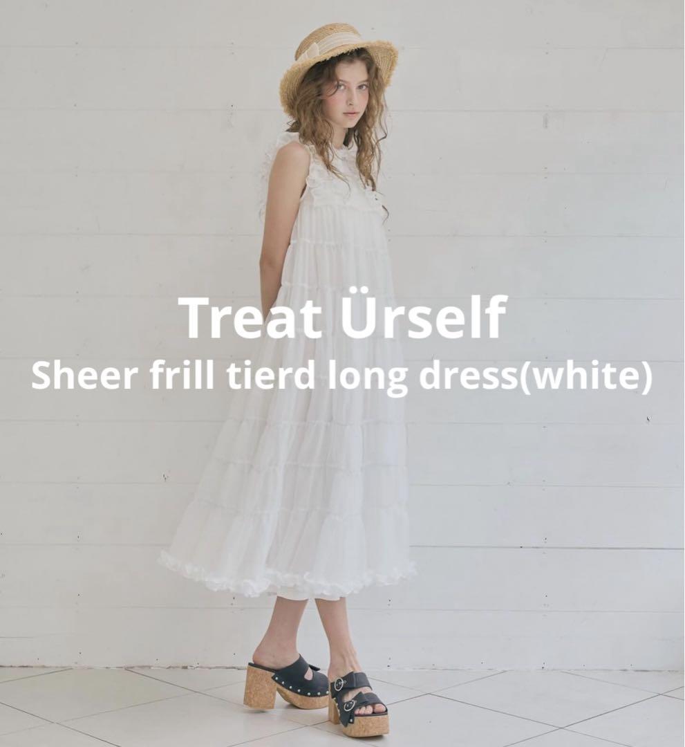 Treat Ürself Sheer frilltierd longdress