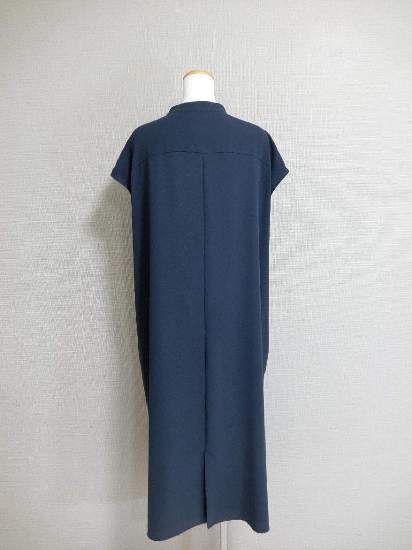 ２３区　ニジュウサンク　ウォッシャブル　ロング　シャツワンピース　ネイビー　４４