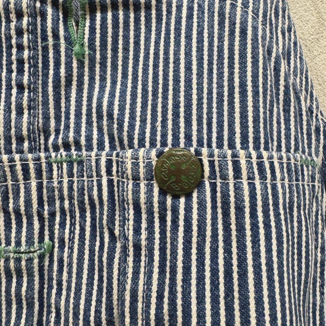 激レア70s★OSHKOSH オシュコシュ ヒッコリーオーバーオール デニム 画像9