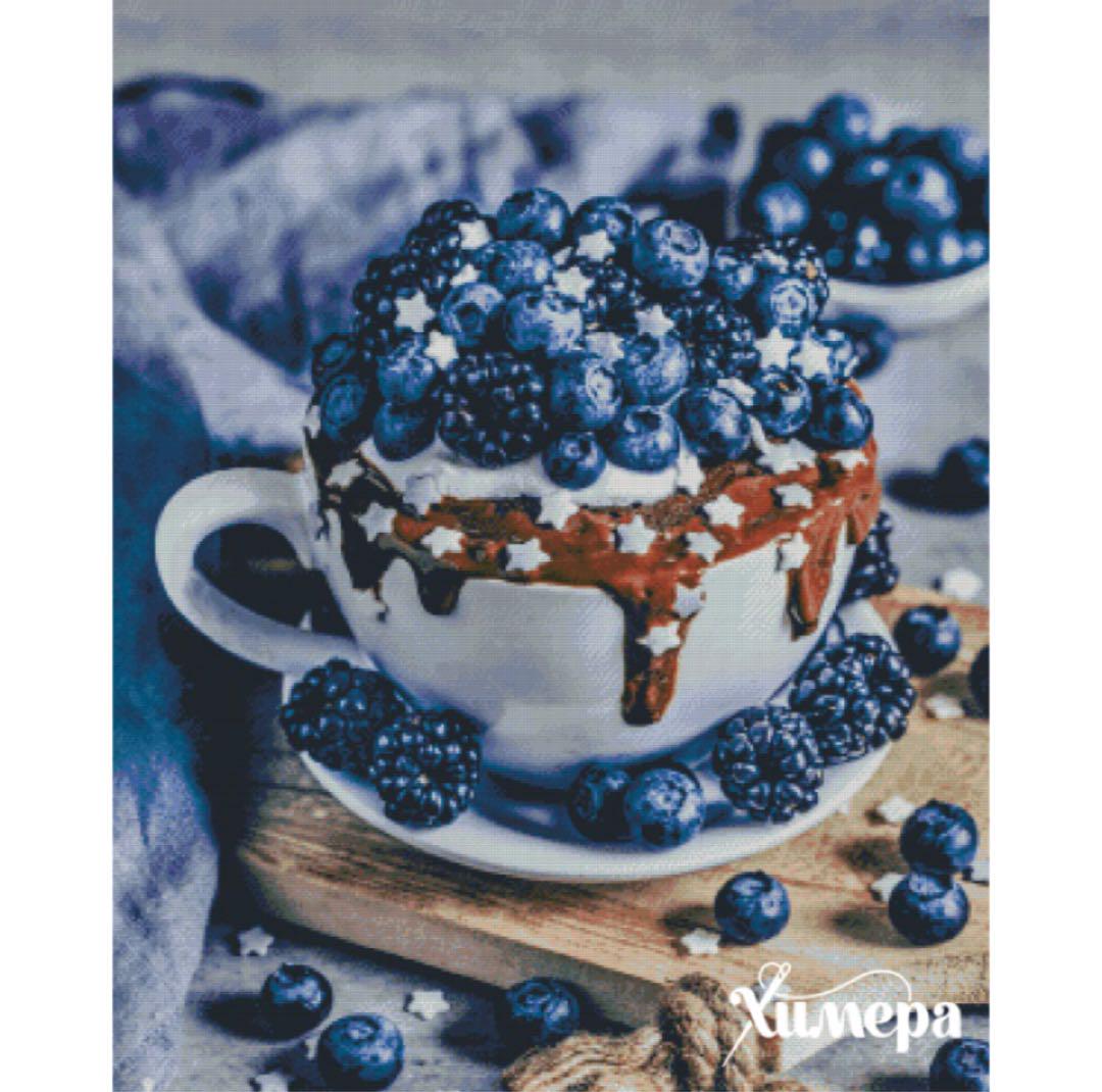 クロスステッチキット Dessert with blueberries