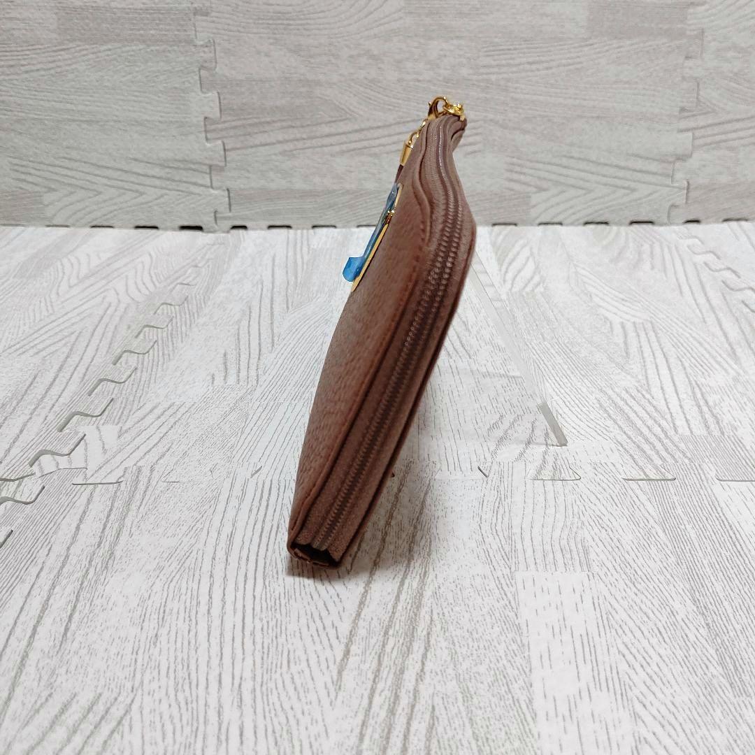 【極美品】アタオ リモケリー L字ラウンドジップ シボ革 フリンジ アーモンド
