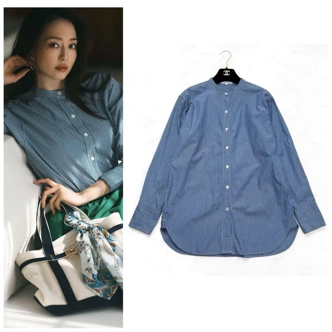 24ss ニジュウサンク 23区 CANCLINI バンドカラー シャツ 38