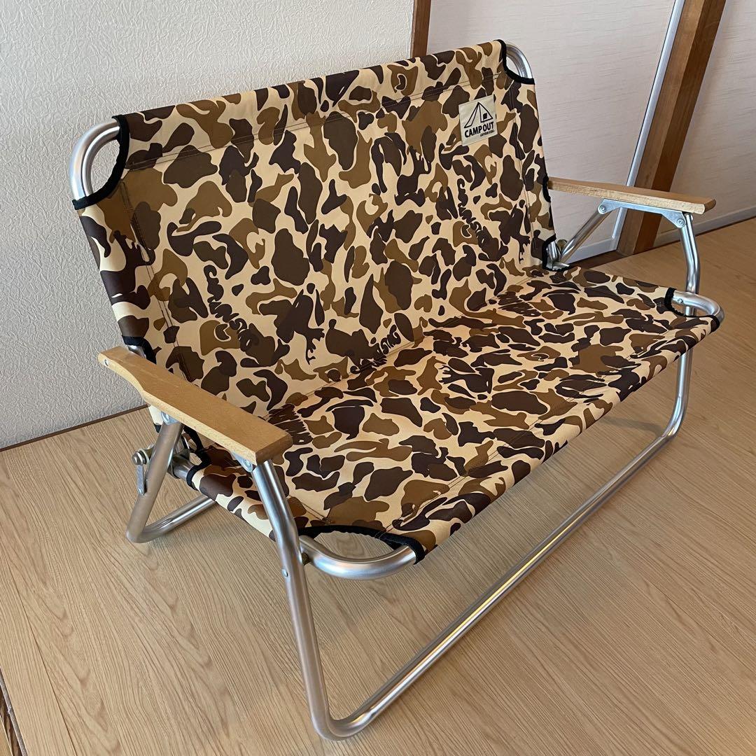 【メーカー公式ショップ】 キャプテンスタッグ CAMPOUT 2人掛け カモ柄 迷彩ベンチシート テーブル・チェア・ハンモック