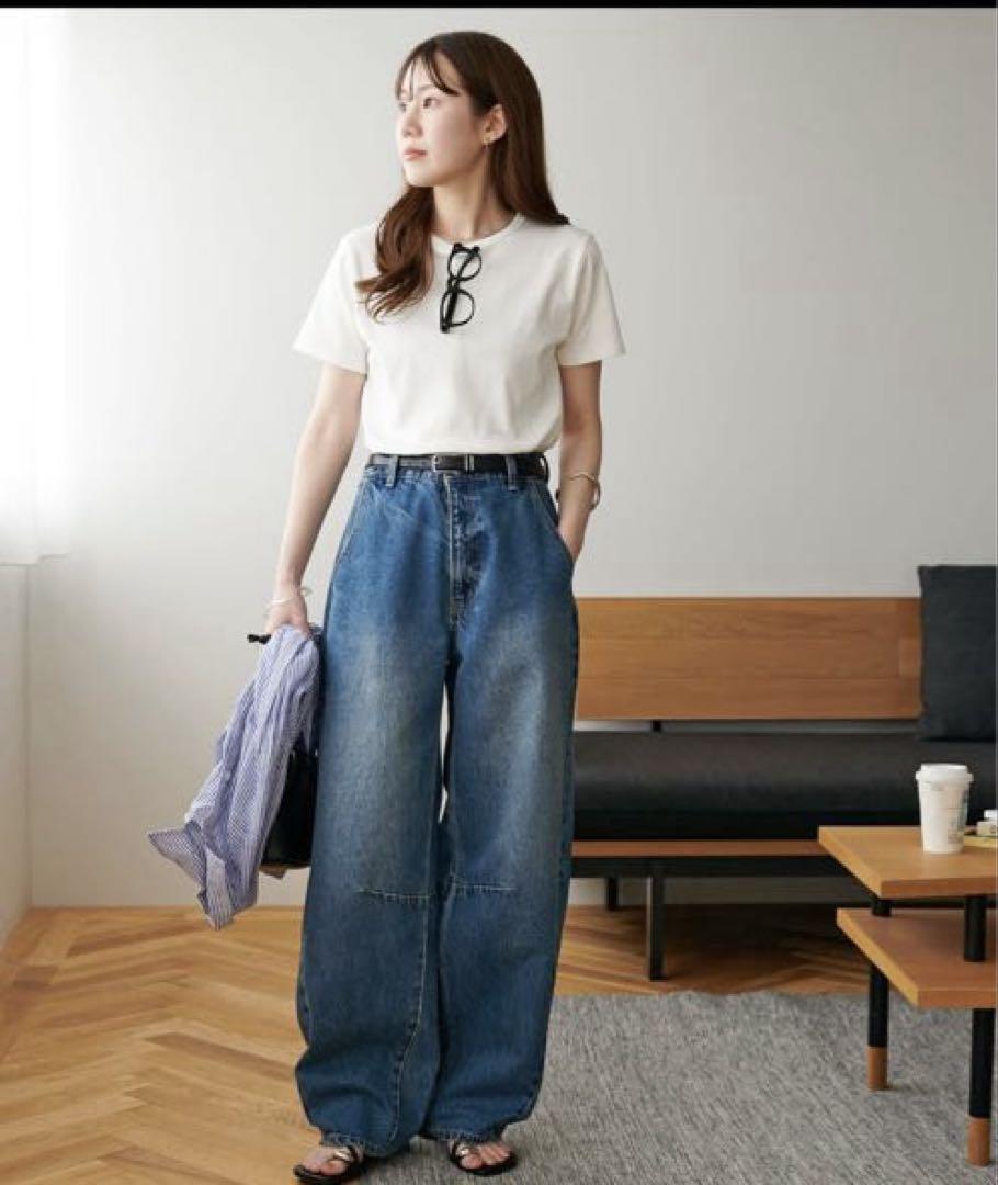 試着のみ　DISCORT ビンテージ加工デニムカーブ Lサイズ完売品