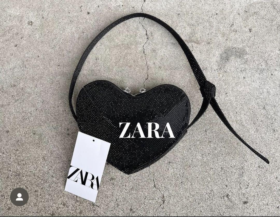 【レア】ZARA シャイニー　ハート　ショルダーバッグ　ブラック　黒【希少！】