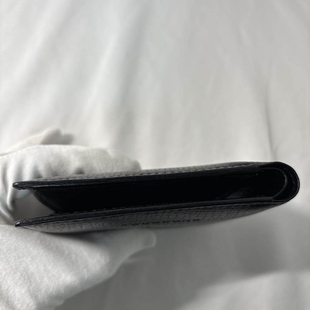 新品　バーバリー 2つ折り財布 レザー シボ ノバチェック 型押しロゴ 黒