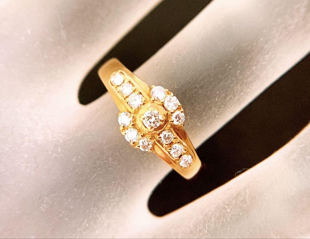 約4.2g❗️美品❣️POLA D0.28ct✨k18ダイヤリング　フラワーリング