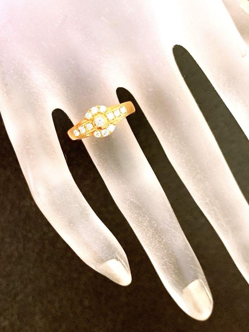 約4.2g❗️美品❣️POLA D0.28ct✨k18ダイヤリング　フラワーリング