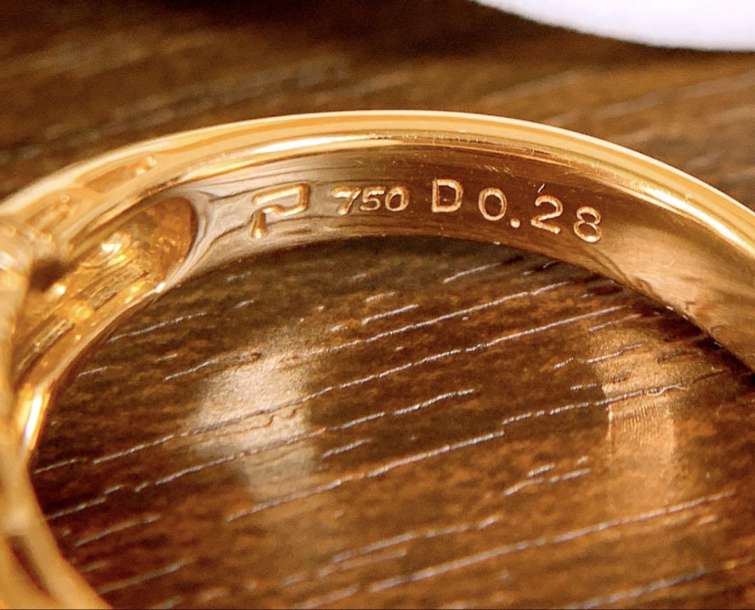 約4.2g❗️美品❣️POLA D0.28ct✨k18ダイヤリング　フラワーリング