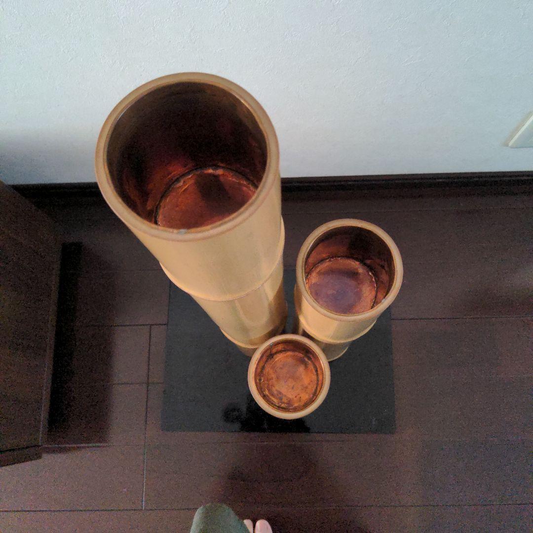 嵯峨御流　竹花器　三管筒
