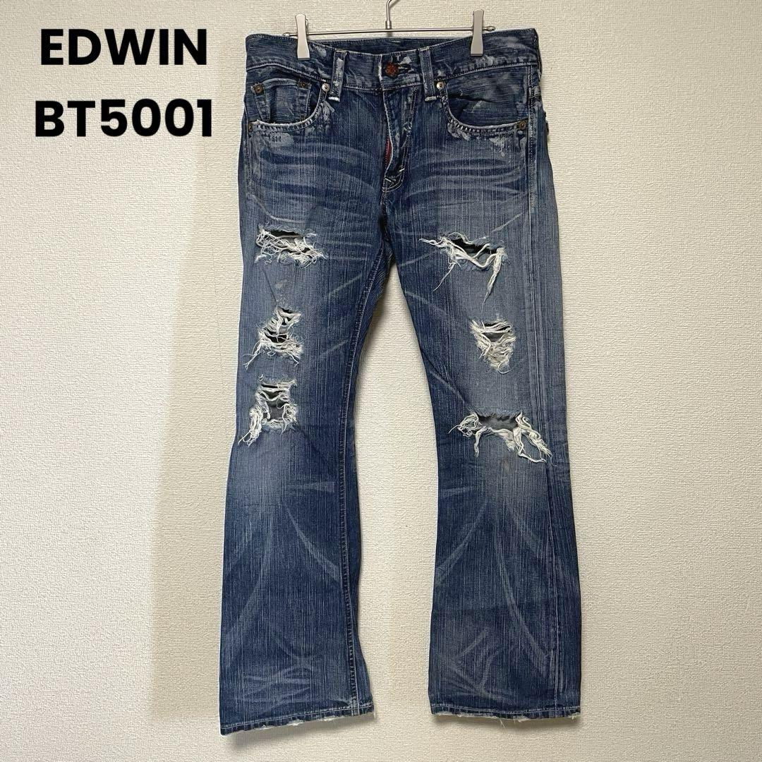 iz115 EDWINエドウィンBT5001ダメージジーンズ/デニムUSED加工