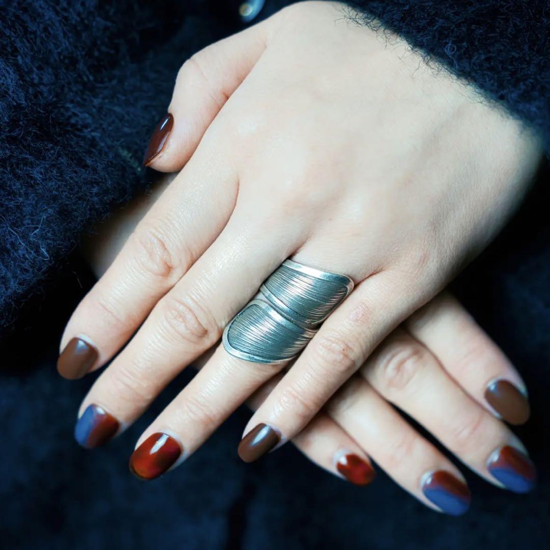 Karen silver wide spiral ring 10.5号