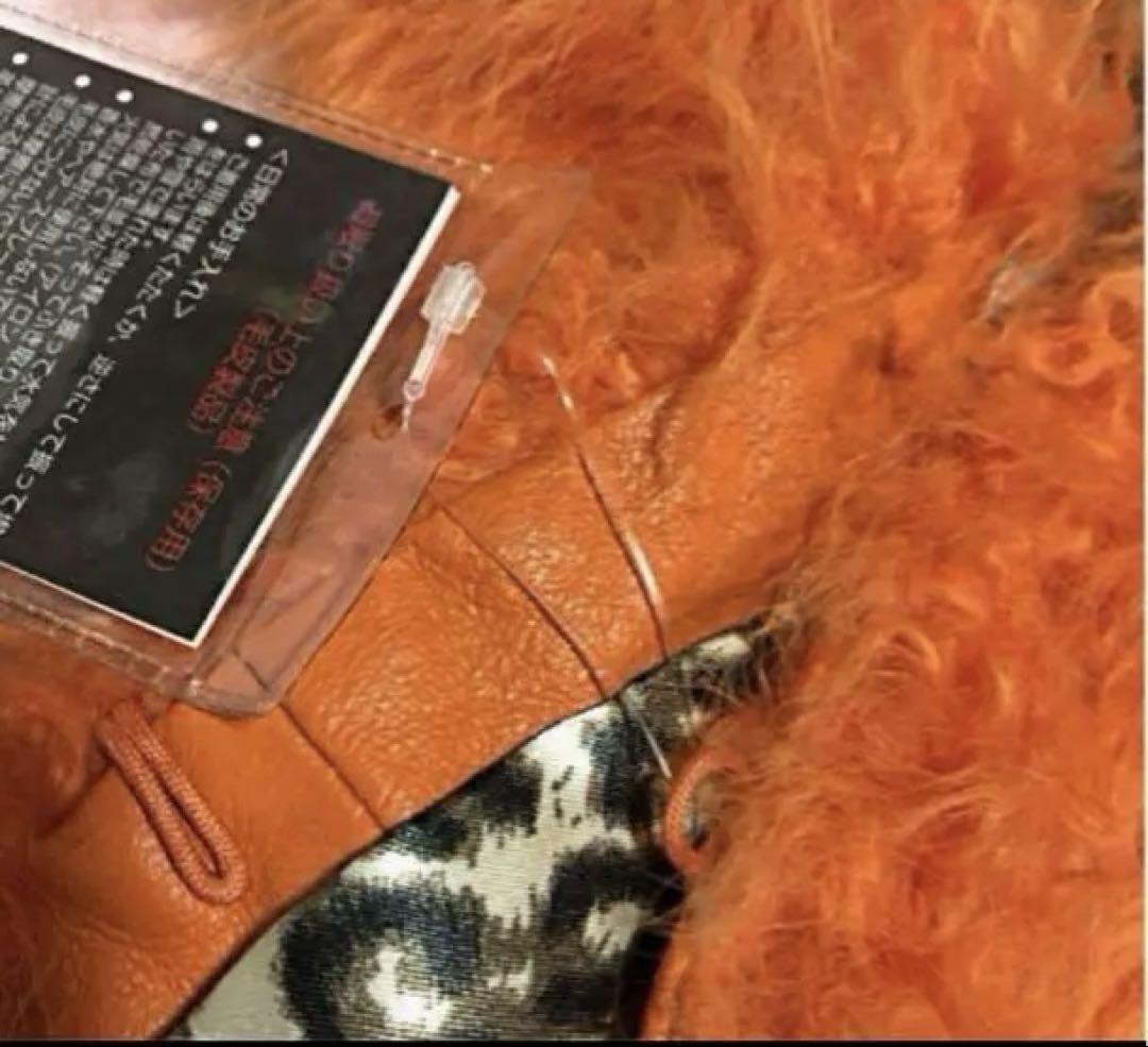 タグ付新品❣️春の毛皮 ❣️ラム&ラビットファー ベストビタミンカラー★オレンジ