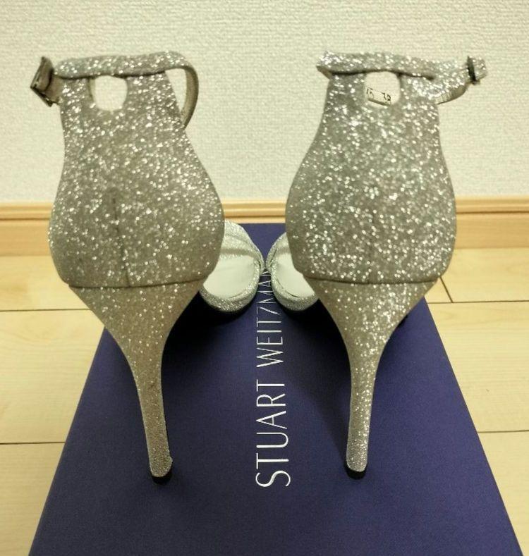 新品未使用】STUART WEITZMAN シルバー ハイヒール サンダル