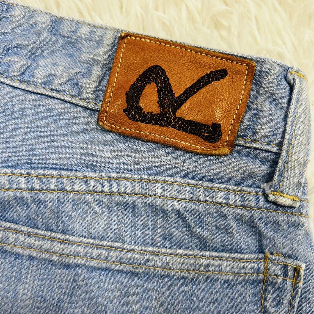 45r デニム　ライトブルー　日本製　刺繍ロゴ