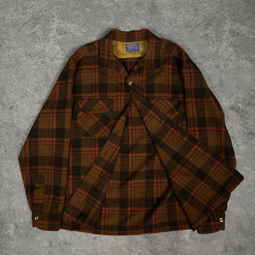 PENDLETON 60s オープンカラー チェック ボードシャツ ペンドルトン 画像5