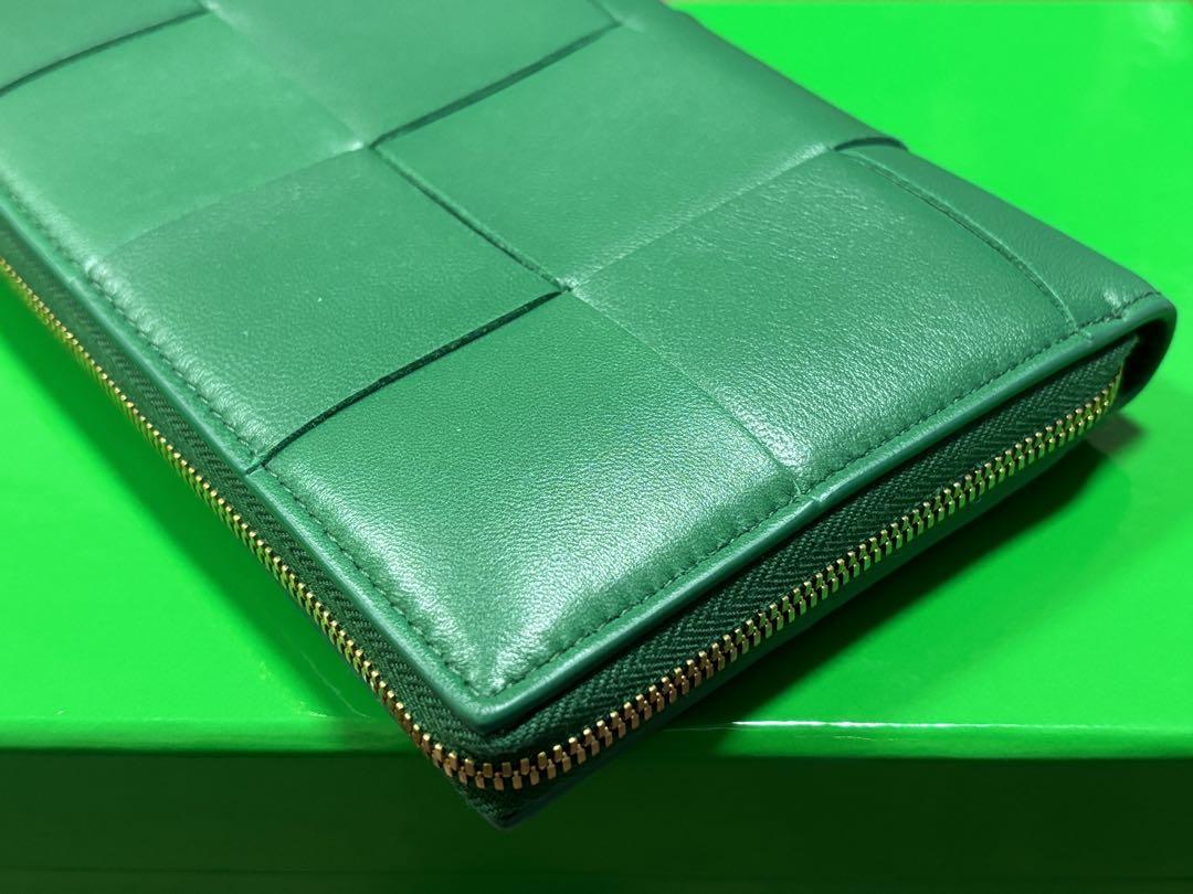 新品❗️ボッテガヴェネタ カセットジップアラウンドウォレット パラキート ゴールド