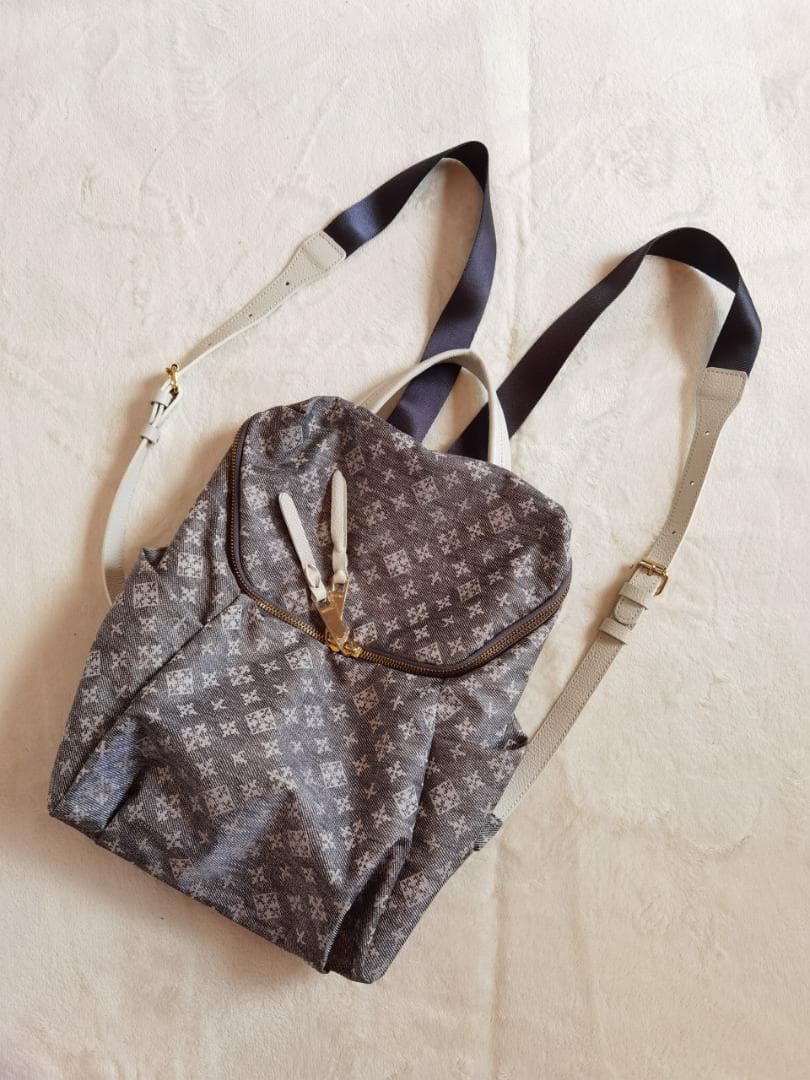 全品送料無料】 美品☆russet ラシット デニムプリント リュックサック