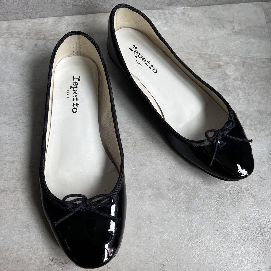 美品！repetto レペット 24cm エナメル　バレエ　フラットシューズ