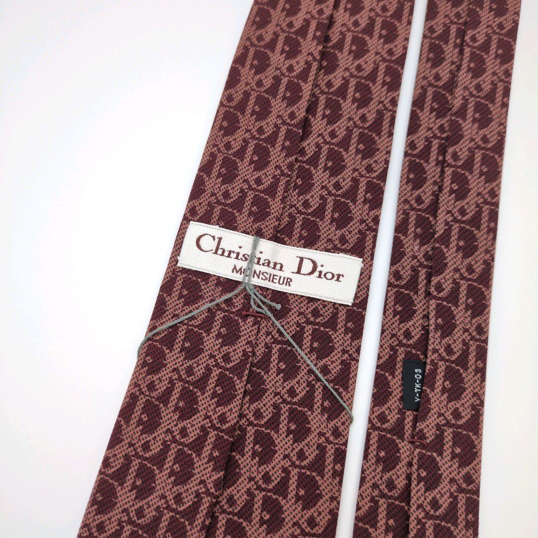 Dior トロッター柄 ネクタイ レッド ボルドー ジャガード 新品未使用】クリスチャンディオール ネクタイ ボルドー