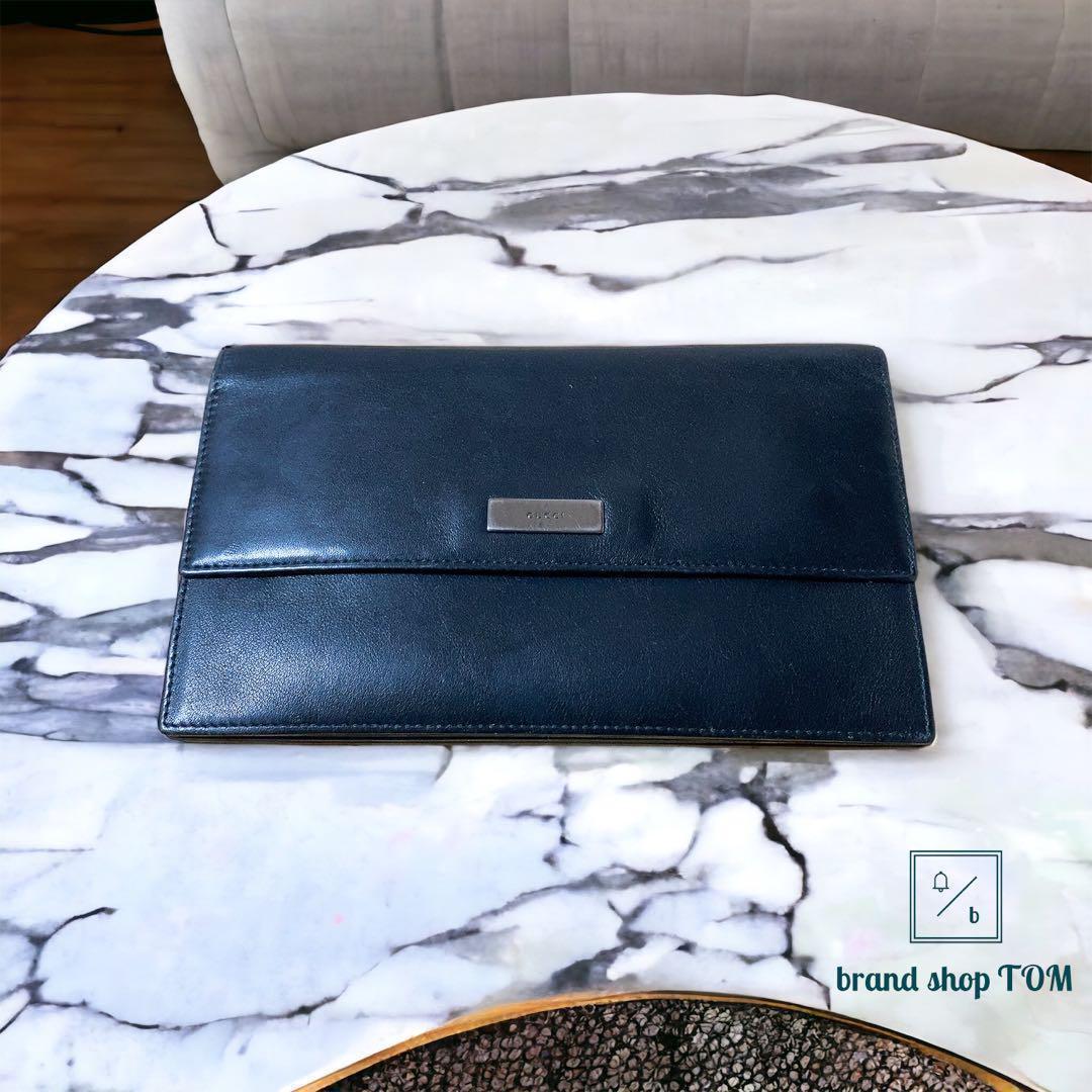 GUCCI グッチ 長財布　ブラック　大きめ　革