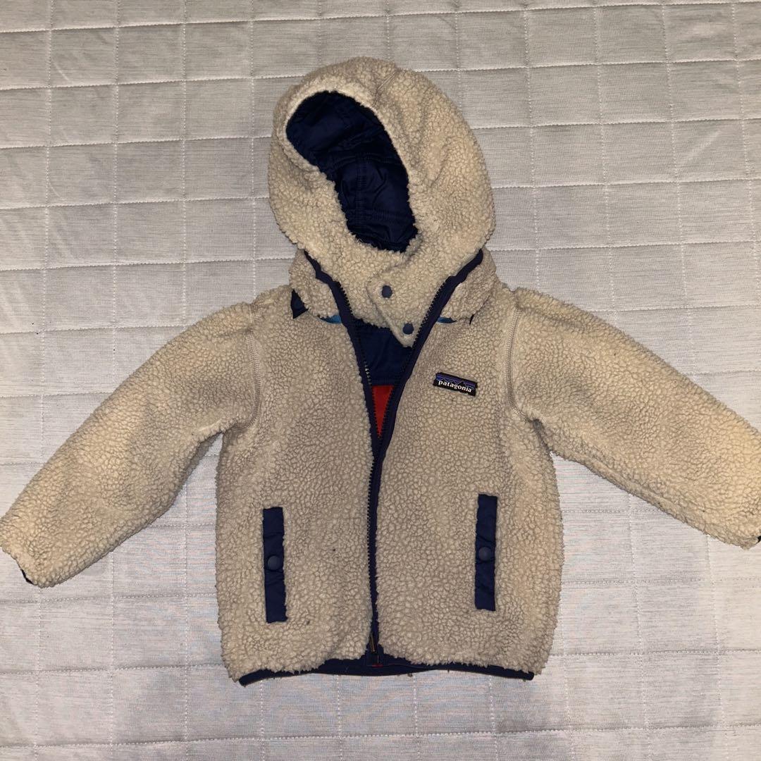 Patagonia リバーシブル　ダウンジャケット 3T ネイビー/レッド