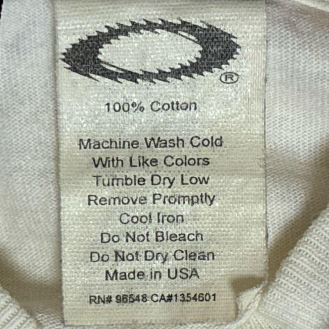 希少USA製] 90s OAKLEY Tシャツ メタルロゴ プリント 白