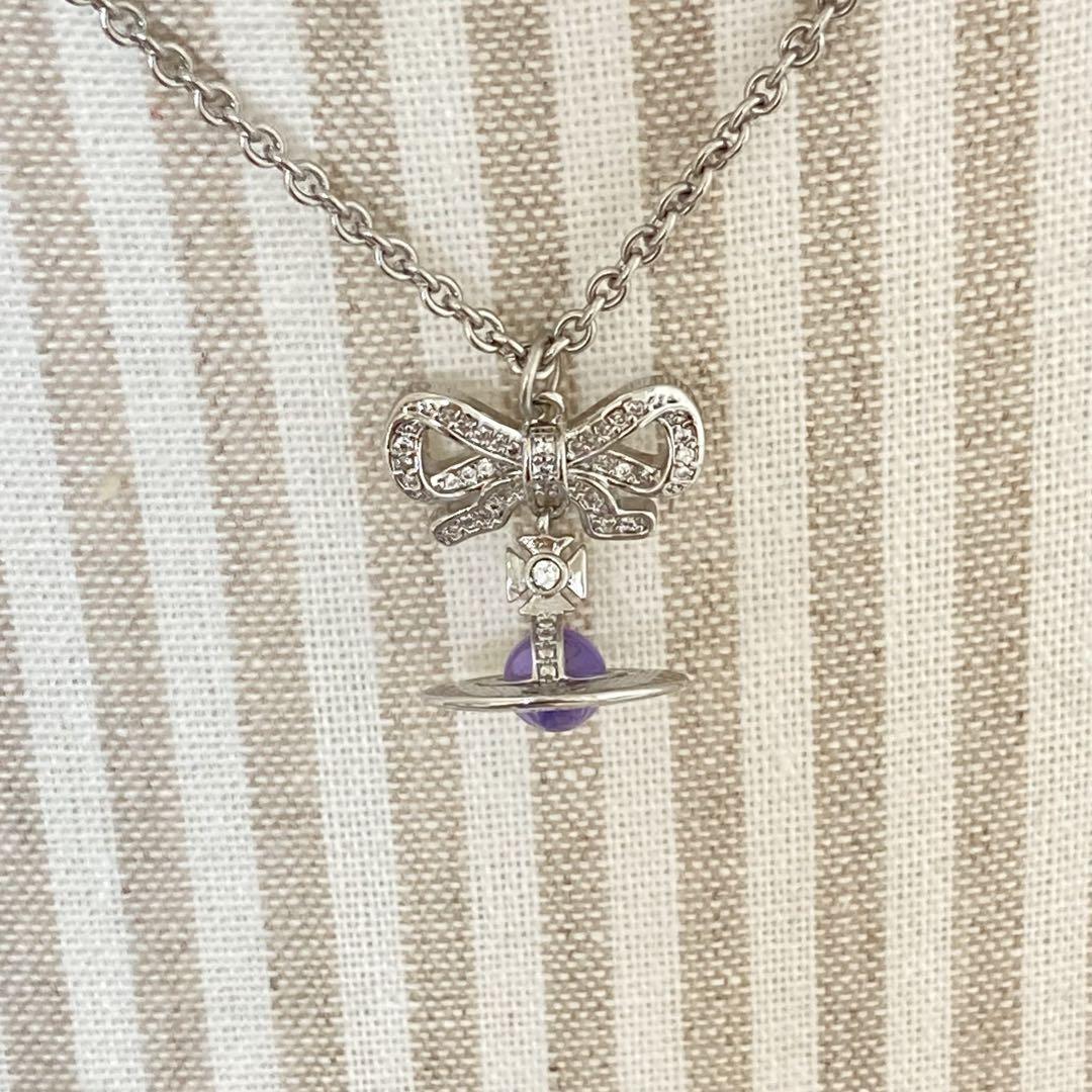 Vivienne Westwood タイニーオーブネックレス　シルバー×パープル Vivienne Westwood｜OCTAVIEネックレス シルバー×パープル