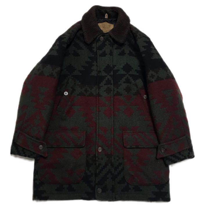 極美品  USA製 90s wool richネイティブ柄 コート