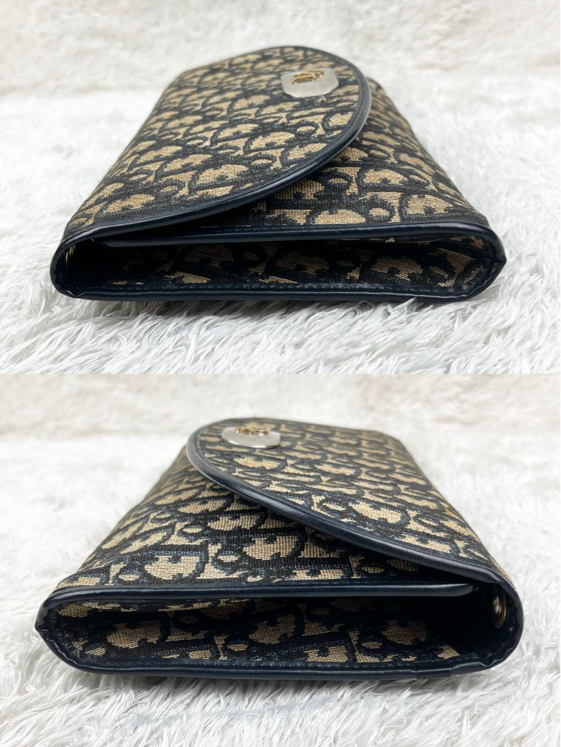 【美品】クリスチャンディオール トロッター ロゴ金具 クラッチバッグ 極美品】クリスチャンディオール トロッター ロゴ金具 クラッチ