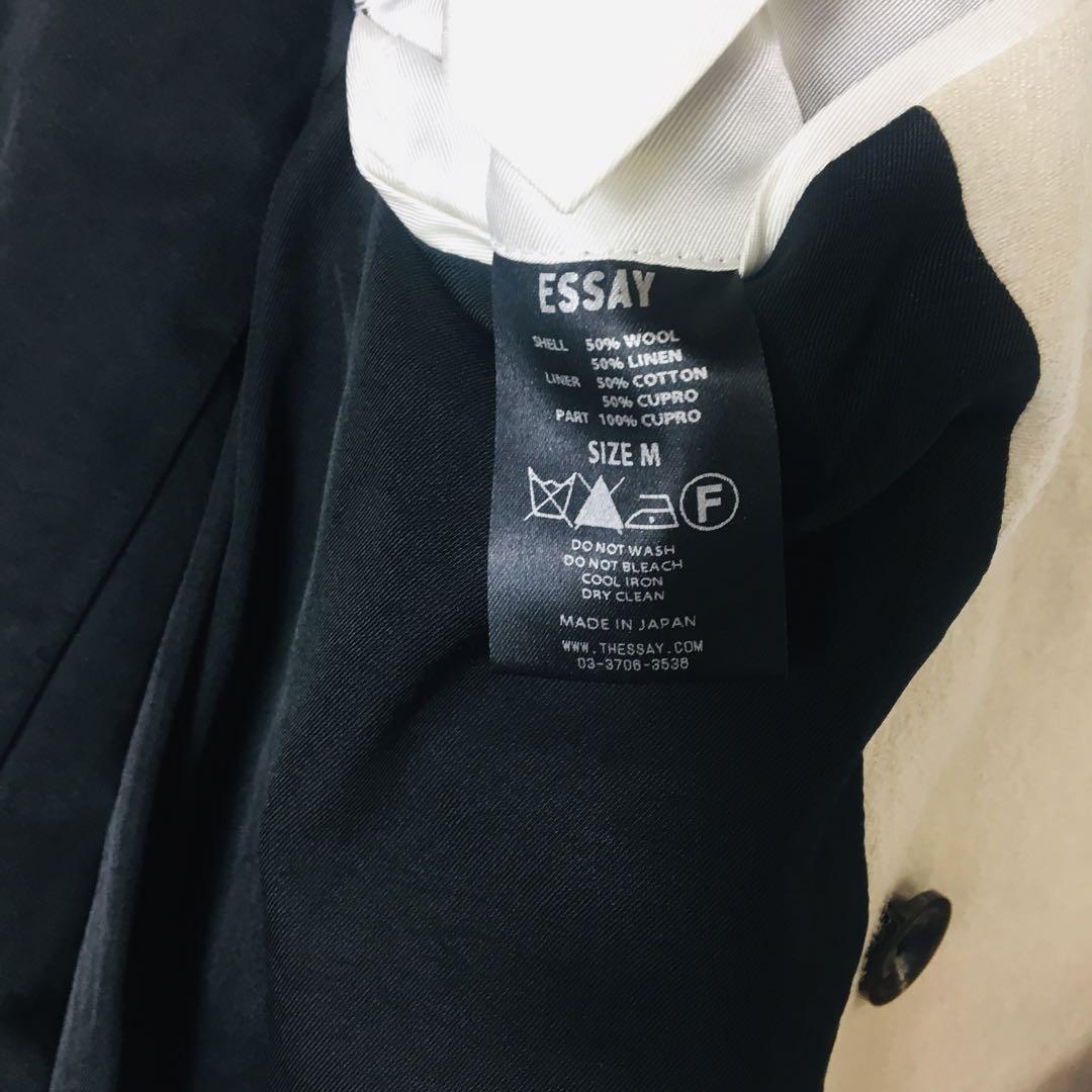 店内商品がすべてレジにて半額！！ ビッグシルエット ESSAY ダブル ジャケット テーラード ジャケット・アウター