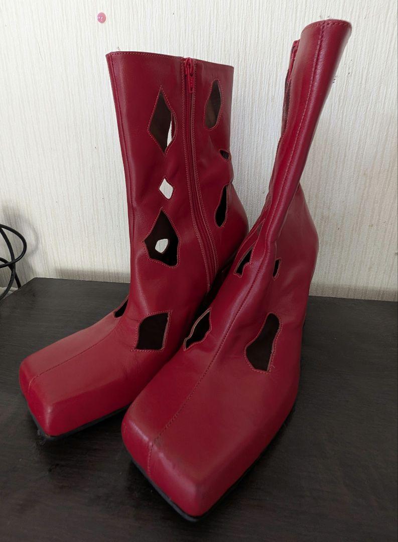 charles jeffrey loverboy roker ヒールブーツ 赤