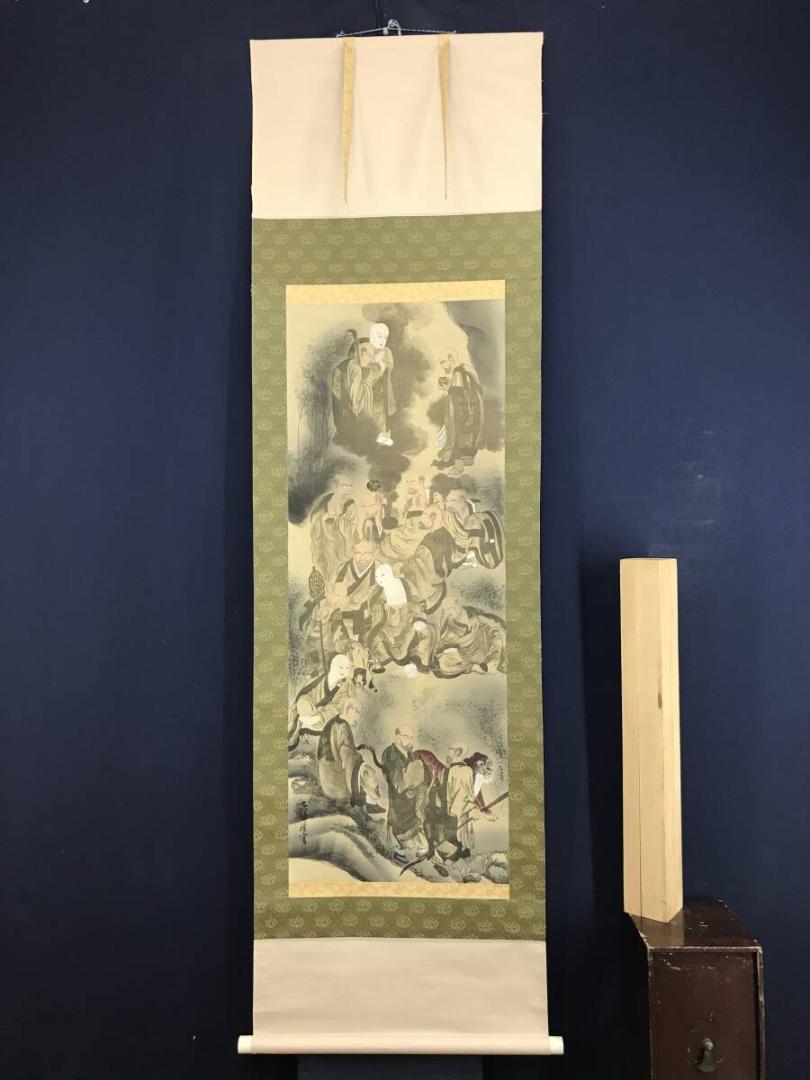 通販サイト一覧 複製/作者不詳/十六羅漢図/工芸品/掛軸☆宝船☆AH-813 - メルカリ 絵画
