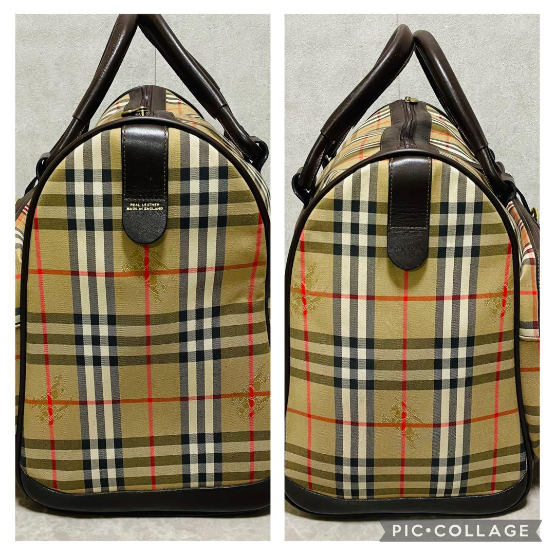 Burberry バーバリー ボストンバッグ ノバチェック シャドーホース 大型