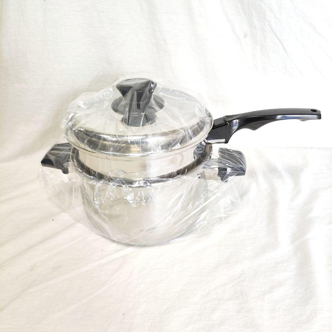 新品 IH対応　ロイヤルクイーン 4QT　蓋付き　スチーマー付き@