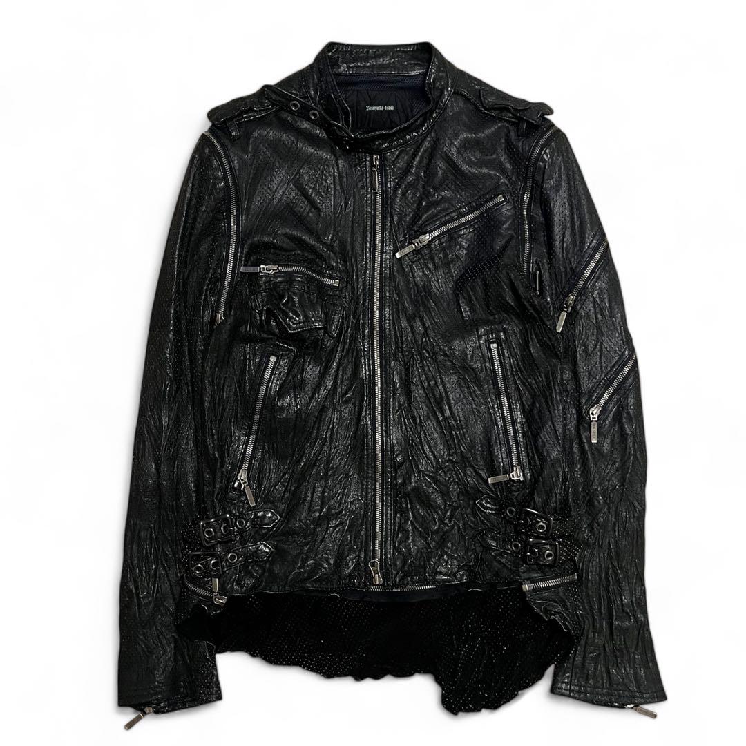 ジャケット・アウター Yasuyuki Ishii zip gimik leather jacket