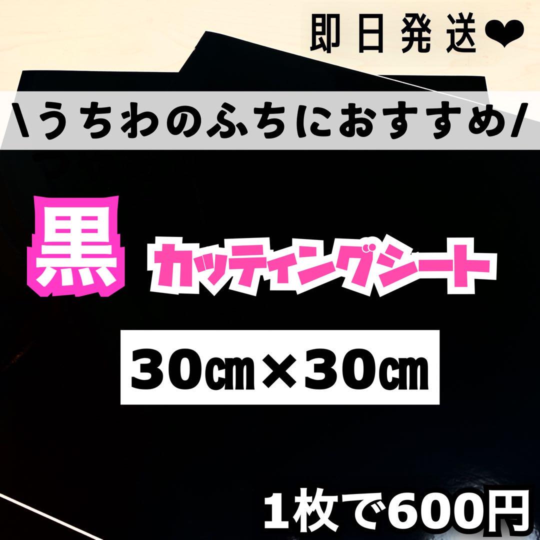 艶あり うちわ用 規定外 1枚 黒 カッティングシート 対応サイズ