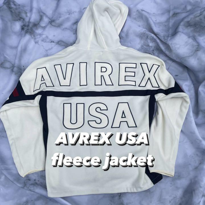 【ビッグロゴ】AVIREX USA フリースバックロゴパーカー　XL